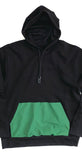 The Best Hoodie Ever With Waxed Tip Drawstring and Nylon Pocket Black Hoodie / Forest Green