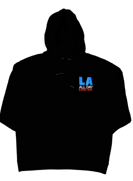 LA All Day Black Hoodie  Black / Blue / White / Red