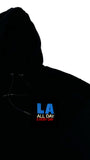 LA All Day Black Hoodie  Black / Blue / White / Red