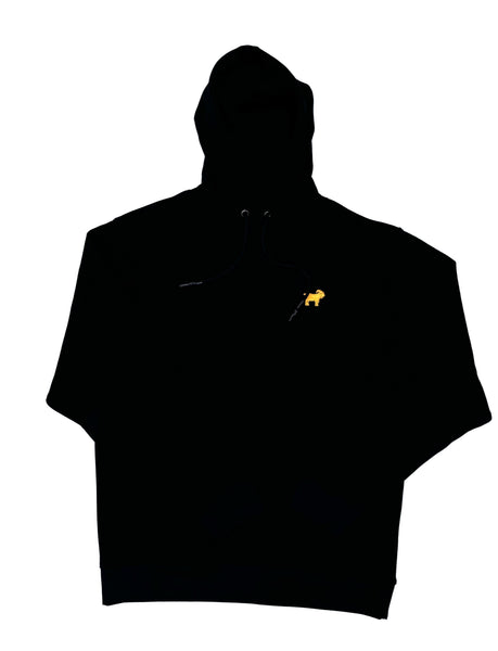 GOAT Black Hoodie YELLOW Thread / FULL Frontal Embroidery