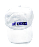 LA Dad Hat - Los Angeles White Hat - Blue