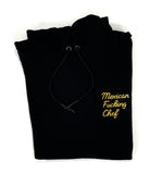 Mexican Fucking Chef Black Hoodie Chain Stitich Embriodery - Black / Mustard