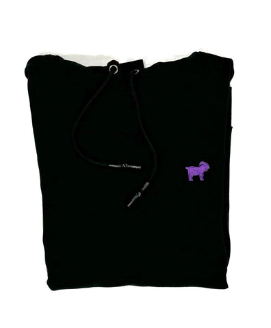 GOAT Black Hoodie MAMBA " PURPLE " Thread / FULL Frontal Embroidery