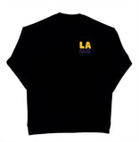 LA All Day Black Crewneck Sweatshirt Black / Purple and Gold