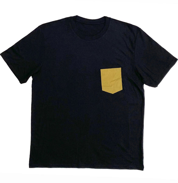 The best Pocket Tee Ever - Black or White Tee W/ Textured Olive Green Nylon Pocket