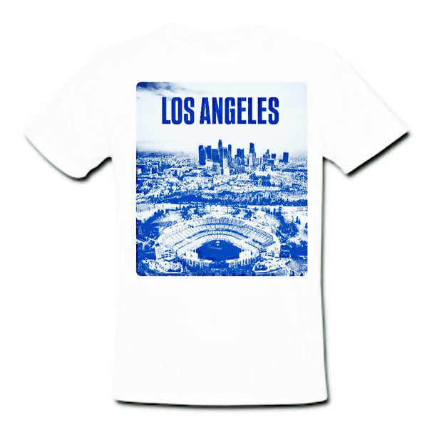 Blue Photo Skyline  Stadium Tee Los Angeles