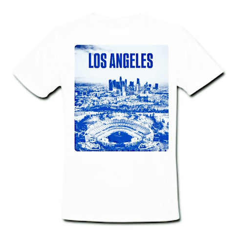 Blue Photo Skyline  Stadium Tee Los Angeles