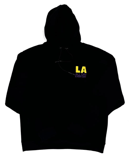 LA All Day Black Hoodie  Black / Purple and Gold