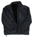 Heavy Rain Puffer Jacket - Black / Orange Accents - PLAIN NO PRINTS