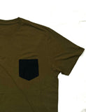 The best Pocket Tee Ever - Olive Green W/ Black Nylon Pocket