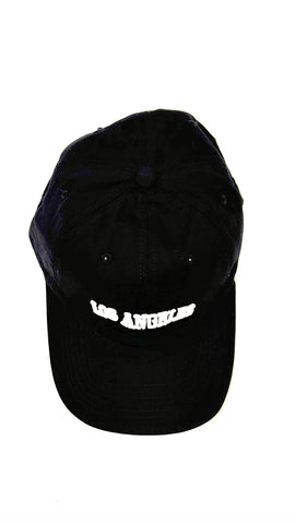 LA Dad Hat - Los Angeles Black Hat - White