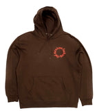 Mexican Fucking Chef  Round Logo Hoodie  Dark Brown /  Paprika Print