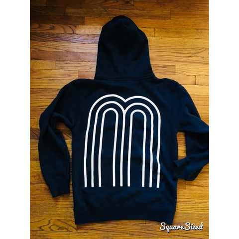 M Collection Classic Premium Hoodie - Black / White Print