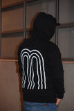 M Collection Classic Premium Hoodie - Black / White Print