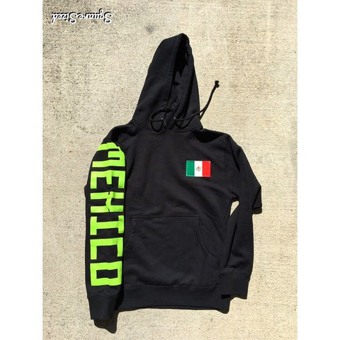 Mexico Classic Hoodie Black / Lime Print  -