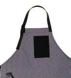 Mexican Fucking Chef Apron Striped Denim  / Black Accents   -