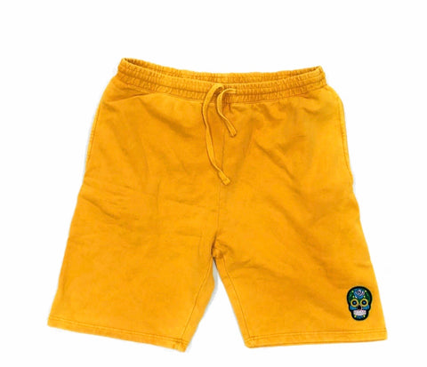 Mustard Calavera Black Tech Short Embroidery Felt Multicolor Patch