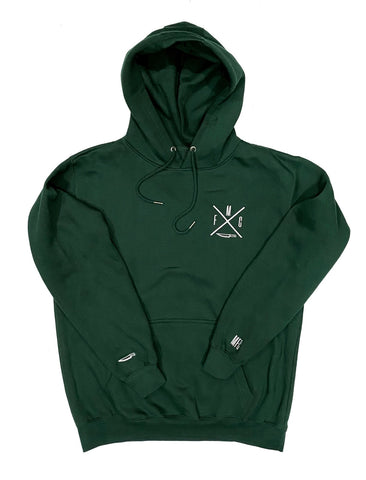 Embroided Mexican Fucking Chef X Jet Forest Green Premium Hoodie - Forest Green / White