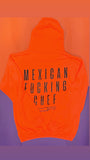 Mexican Fucking Chef Printed Electric Neon Orange  Premium Hoodie - Orange  / Black