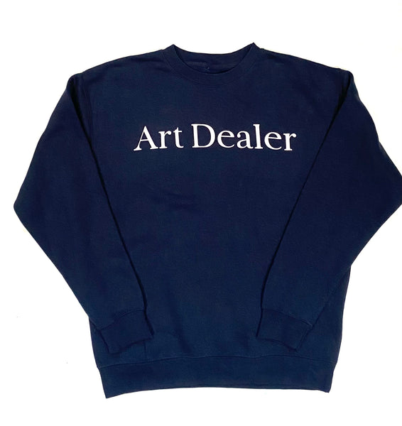 Art Dealer Navy Crewneck White Print / Multi color accents