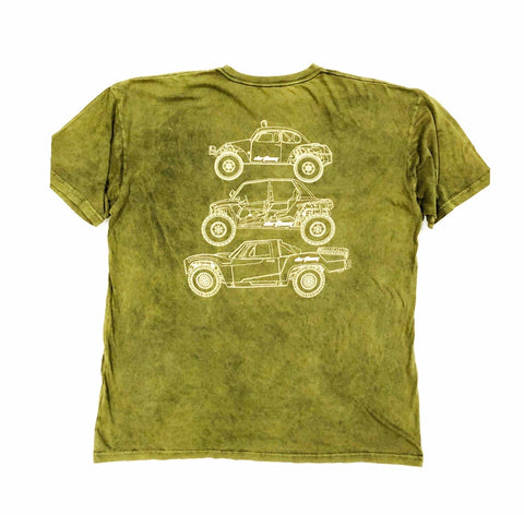 DIRTBAG Class Type Tee Premium Distressed Green - Sand Print