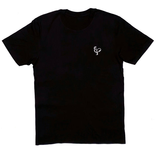 GALLO  Black Tee Frontal White Embroidery