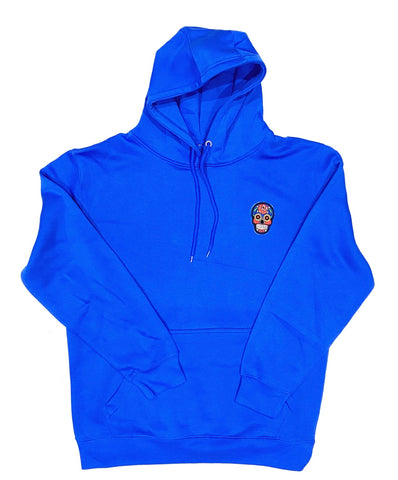 Royal Blue Green Calavera Hoodie / Royal Blue