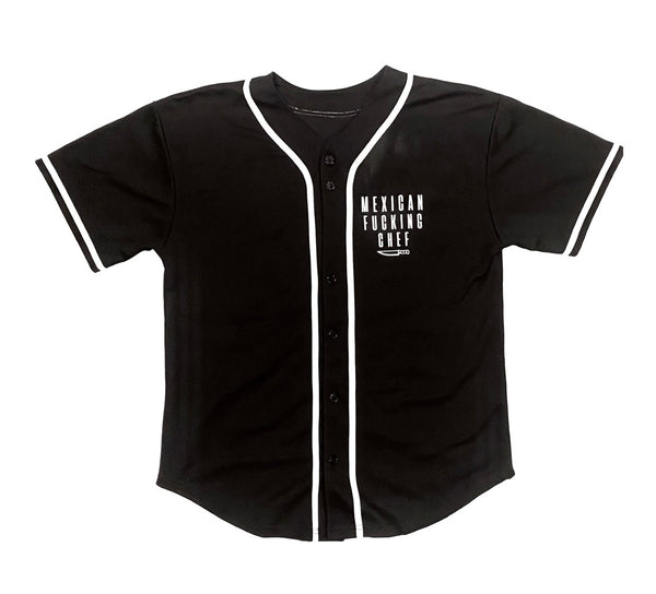 Mexican Fucking Chef Baseball Jersey Black / White - White Print