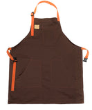 Mexican Fucking Chef Apron  Cotton Twill Chocolate / Orange  Accents   -