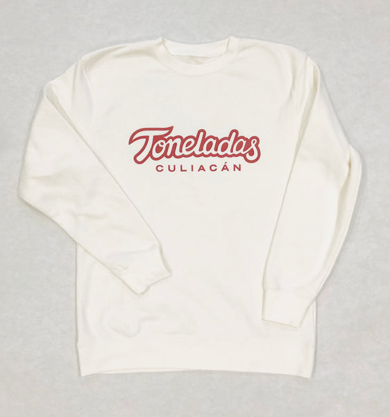 Toneladas BELLY Premium Crewneck Off-White  Color    - Wine Print -