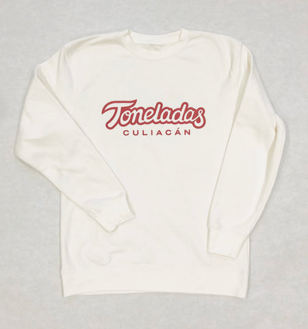 Toneladas BELLY Premium Crewneck Off-White  Color    - Wine Print -