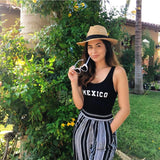 Women's Mexico Bodysuit Black / White Print