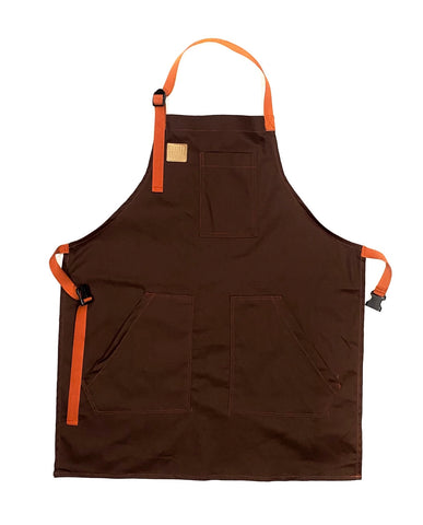 Mexican Fucking Chef Apron  Cotton Twill Chocolate / Orange  Accents   -