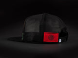 Calavera Hat  Black Patched Trucker Hat  Black /Black  Patched