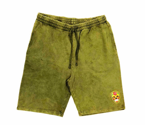 Olive Calavera Black Tech Short Embroidery Felt Multicolor Patch