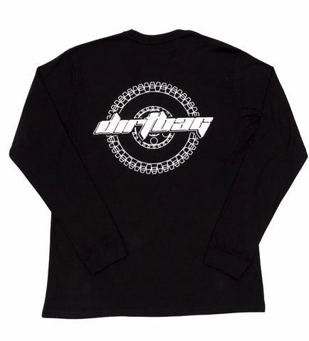 Dirtbag Premium Long Sleeve Tee Black  - White Print -