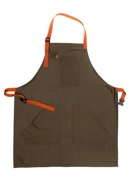 Mexican Fucking Chef Apron  - Canvas Light  Olive/ Orange  Accents   -