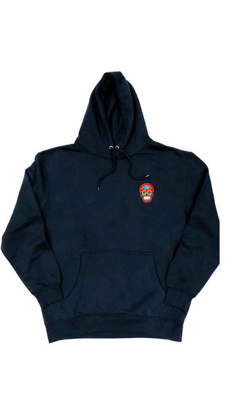 Premium Jet Navy Calavera Hoodie / Red Calavera