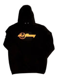 Dirtbag Premium Hoodie Jet Black  - Orange Fluorescent Print -