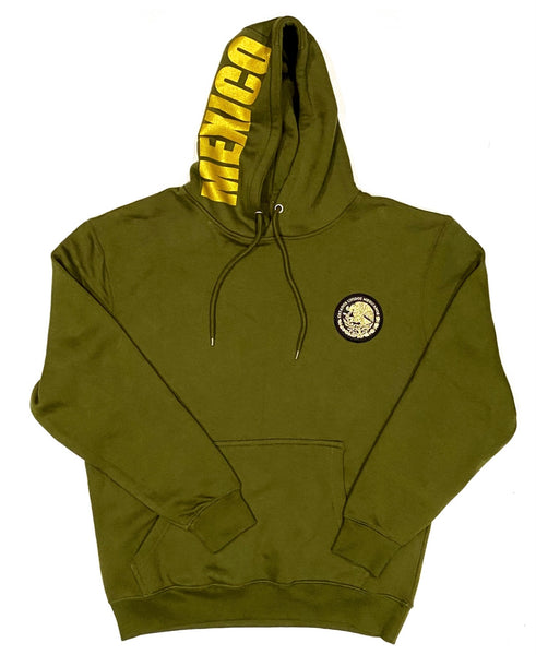 Mexico DORADO Hoodie- Green / Gold Print