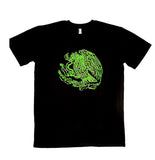 Mexico Single Stroke Art Premium Black  Tee - LIME PRINT -