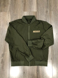 Army Green MEXICO Bomber Jacket - Sand Matte Print