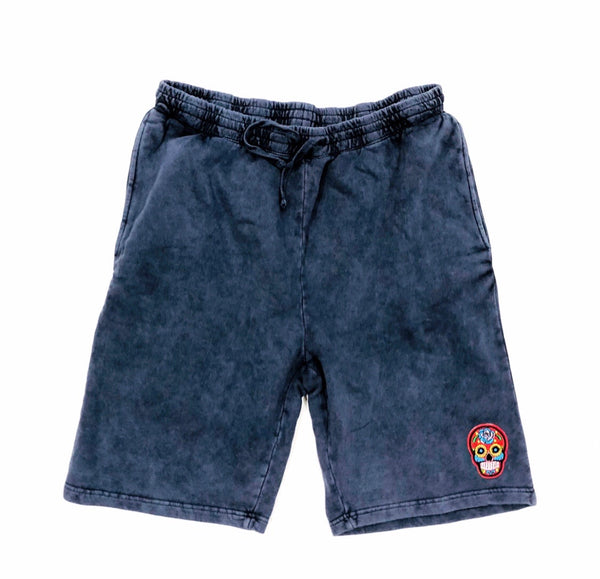 Navy Calavera  Tech Short Embroidery Felt Multicolor Patch