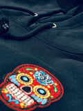 Premium Jet Navy Calavera Hoodie / Red Calavera