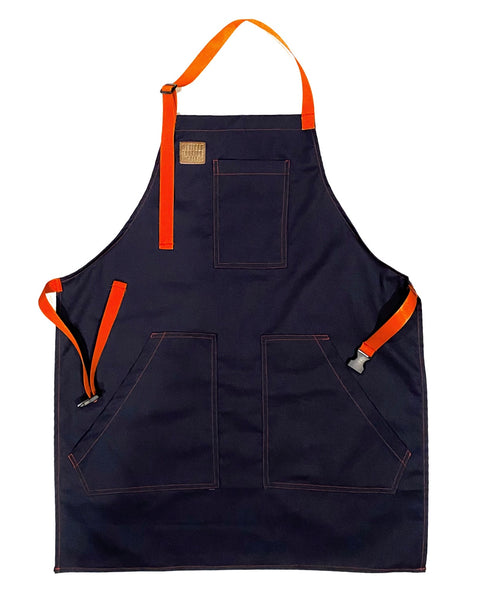 Mexican Fucking Chef Apron NAVY BLUE Cotton  / ORANGE Accents   -