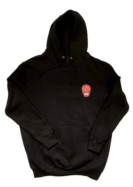 Calavera Jet Black Hoodie / Red Calavera