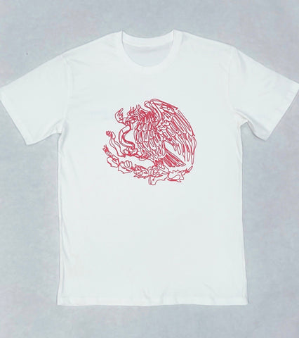 Mexico Single Stroke Art Premium Off White Tee - Burgandy  PRINT -