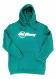 Dirtbag Premium Hoodie Aqua  - White Print -