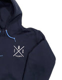 Embroided Mexican Fucking Chef X Jet Navy Blue Premium Hoodie - Navy Blue  / White