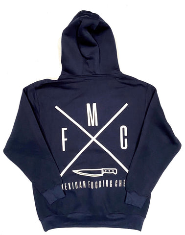 Mexican Fucking Chef X Navy Blue  Premium Hoodie - Ivory Print